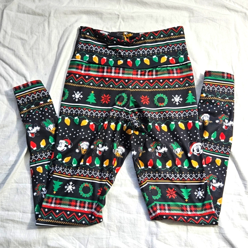 Disney Holiday Mickey Mouse & Friends Fair Isle Leggings